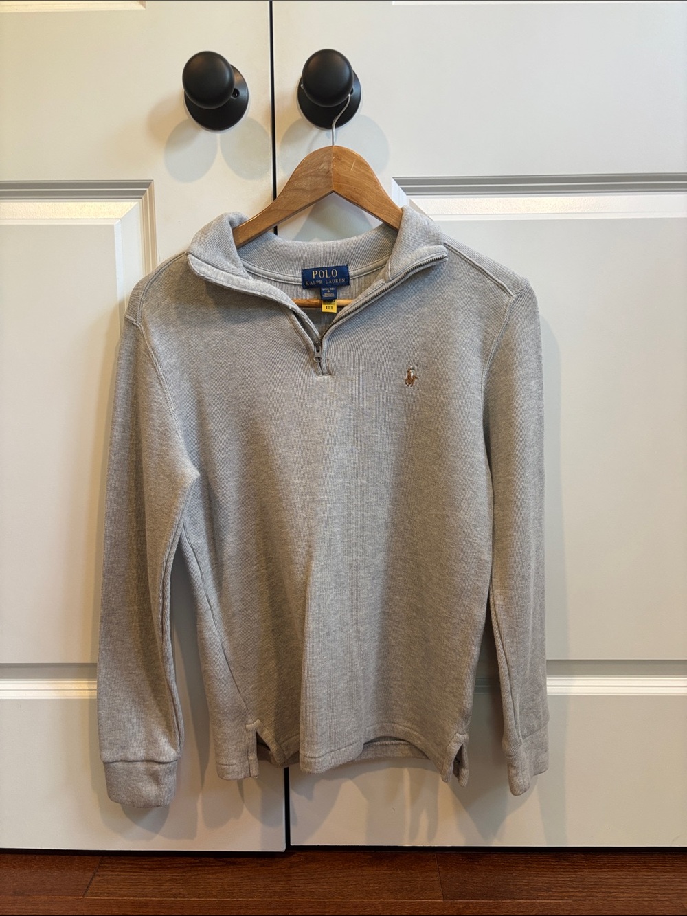 Polo by Ralph Lauren Light Heather Gray Quarter-Zip Sweater